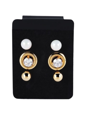 Adeliás Damen Ohrringe – Ohrstecker aus Edelstahl mit Perle in gold