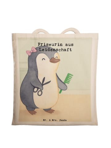 Mr. & Mrs. Panda Tasche Friseurin Leidenschaft Design mit Spruch in Weiß