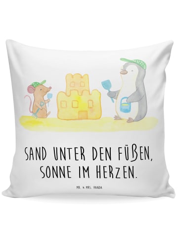 Mr. & Mrs. Panda kissen für sofa Sommer Meer Strand mit Spruch in Weiß