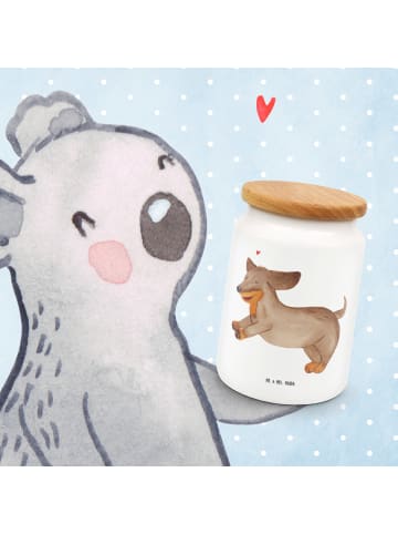 Mr. & Mrs. Panda Kaffeedose Hund Dackel ohne Spruch in Weiß
