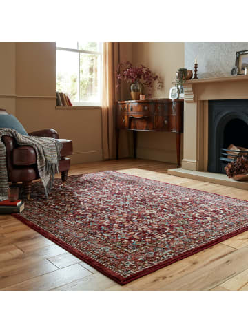 KADIMA DESIGN Teppich Kurzflor Herati Muster Persisch, Wohnzimmer in Rot