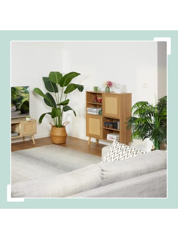 relaxdays Sideboard in Natur - (B)80 x (H)97 x (T)29 cm