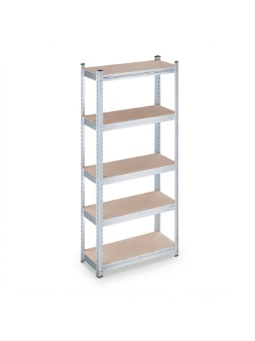 relaxdays 2 x Schwerlastregal in Silber - (B)70 x (H)150 x (T)30 cm