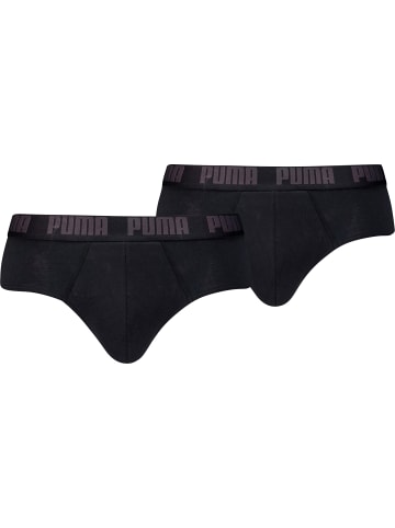 Puma Bodywear Baumwolle, Single-Jersey Slip im 2er-Pack in schwarz