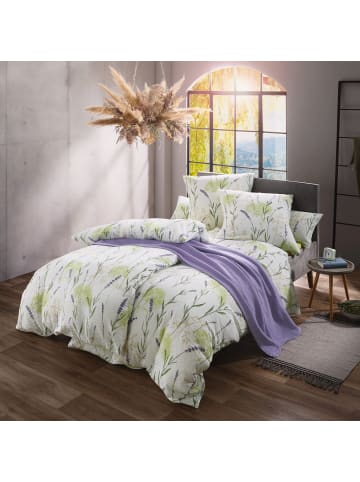 REDBEST Seersucker Bettwäsche in grün-lila