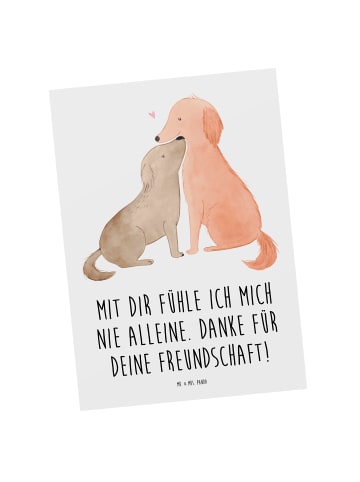 Mr. & Mrs. Panda Postkarte Beste Freundin mit Spruch in Weiß