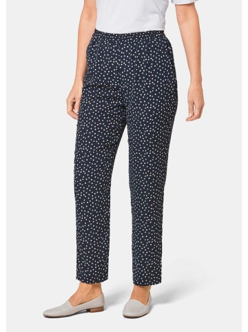 GOLDNER Fließende Schlupfhose Louisa in marine / sand / gemustert