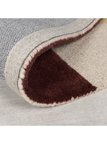 KADIMA DESIGN Eleganter Wohnzimmer-Teppich aus 100% Wolle in Lila-Terrakotta