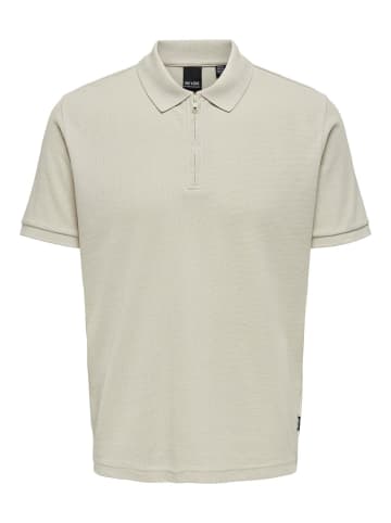 Only&Sons Poloshirt Kurzarm Polokragen klassisches Hemd in Beige-2