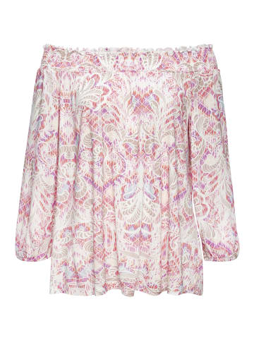 Buffalo Carmenshirt in creme-pink bedruckt