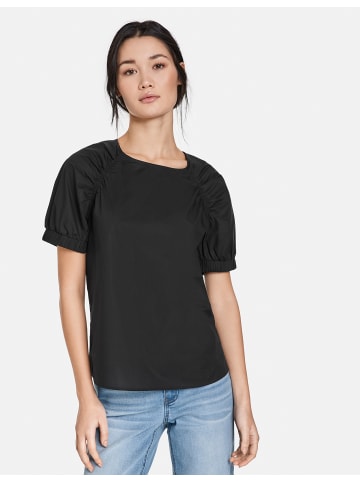 TAIFUN Bluse Kurzarm in Schwarz