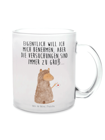 Mr. & Mrs. Panda Teeglas Alpaka Fahne mit Spruch in Transparent