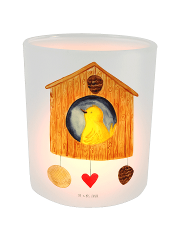 Mr. & Mrs. Panda Windlicht Vogel Haus ohne Spruch in Transparent