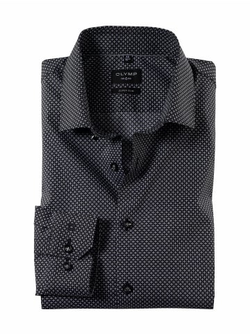 OLYMP  Knopfleisten Langarmshirt für Herren in schwarz