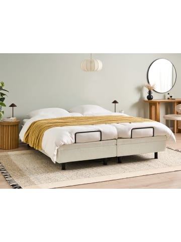 Beliani Doppelbett DUKE in Weiß/Schwarz - (W) 180 x (H) 37 x (L) 200 cm