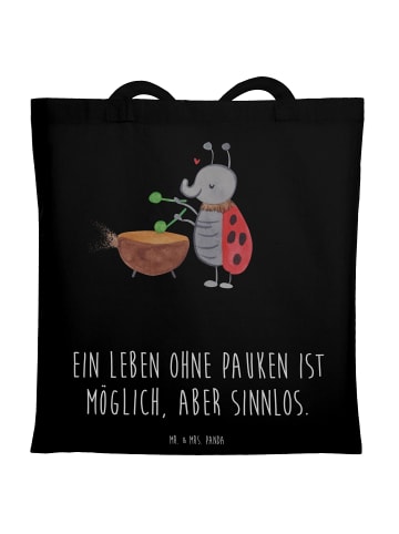 Mr. & Mrs. Panda Schultasche Pauken Leben mit Spruch in Schwarz