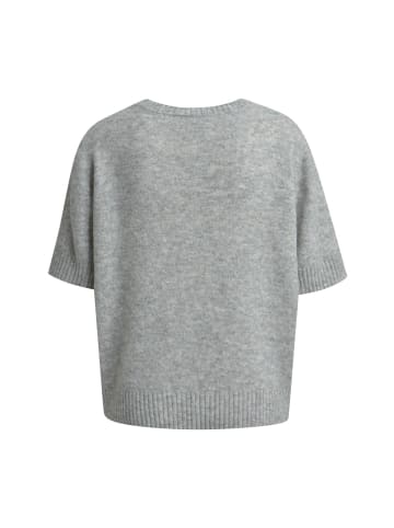 Milano Italy Fitted 1/2 sleeve Pullover with round neck in Grey Melange
