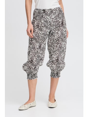 PULZ Jeans Sweathose Sweathose PZJILL - 50200339 3/4-Stoffhose mit Rippbündchen in Braun