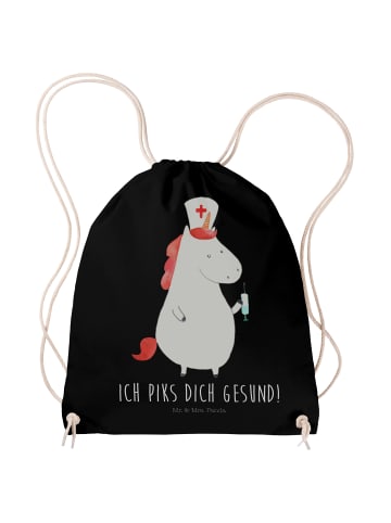 Mr. & Mrs. Panda Tasche Einhorn Krankenschwester mit Spruch in Schwarz