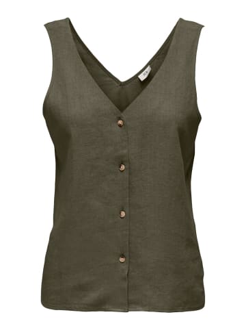 JACQUELINE de YONG Top Ärmellos Basic V-Ausschnitt Bluse in Grün