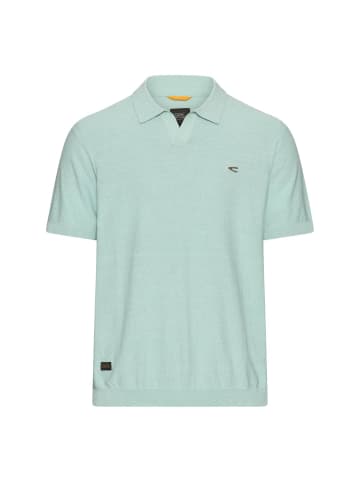 Camel Active Meliertes Kurzarm Poloshirt aus Baumwolle in Ozeangrün