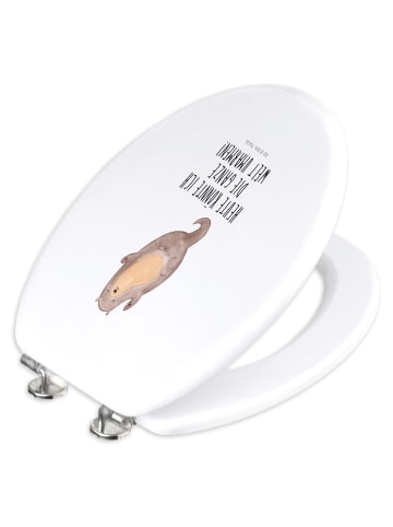 Mr. & Mrs. Panda Toilettendeckel Otter Umarmen mit Spruch in Weiß