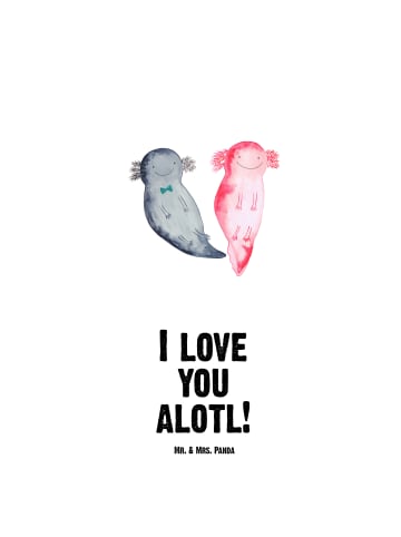 Mr. & Mrs. Panda Thermo-Trinkflasche Axolotl Liebe mit Spruch in Weiß
