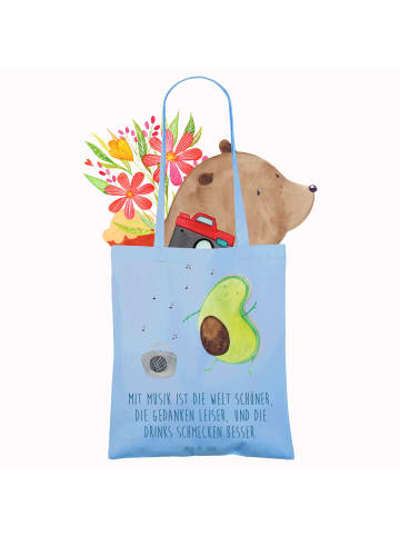 Mr. & Mrs. Panda Tote Bag Avocado Tanzen mit Spruch in Sky Blue