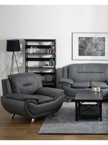 Beliani Sessel LEIRA in Grau/Silber - (W) 113 x (H) 88 x (L) 86 cm