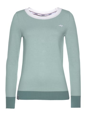 Kangaroos Rundhalspullover in mint-weiß