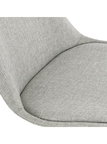 KADIMA DESIGN Barhocker 65cm Sitzhöhe, Stoffsitz & Metallgestell, Lehne in Grau-Weiß