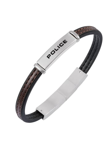Police Herrenarmband Recall Leder Schwarz/Braun