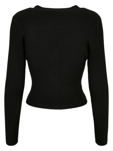 Urban Classics Urban Classics Damen Ladies Short Rib Knit Cardigan in black
