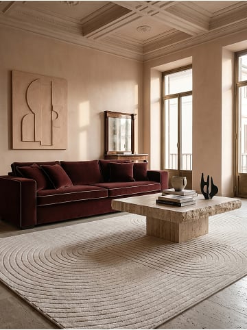 KADIMA DESIGN Outdoor-Teppich Geometrisch pflegeleicht Balkon Terrasse Outdoor in Creme