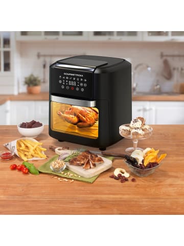 Gourmet Maxx Heißluft-Ofen11l 1700W schwarz mit Erinnerungsfunktion Schwarz