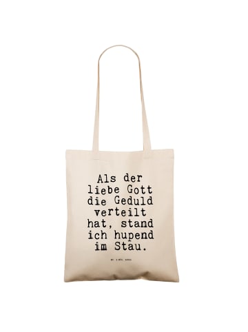 Mr. & Mrs. Panda Schultertasche Als der liebe Gott... mit Spruch in Creme