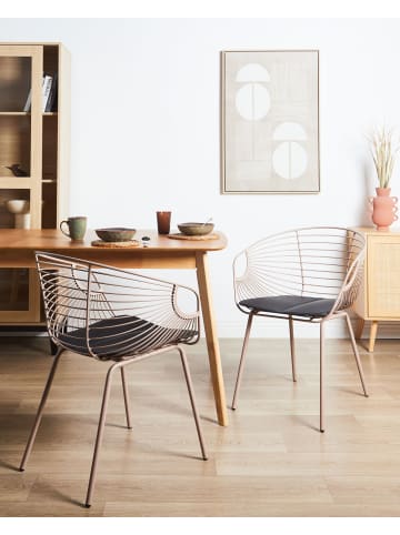 Beliani 2er-Set Esszimmerstuhl HOBACK in Beige/Schwarz