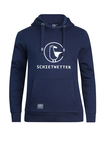 SCHIETWETTER Kapuzenpullover "Schietwetter" in navy-white