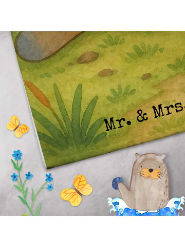 Mr. & Mrs. Panda Handtuch Schnabeltier Mut Design ohne Spruch in Weiß