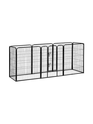 relaxdays Welpenauslauf in Schwarz - (B)76,5 x (H)100 x (T)235 cm
