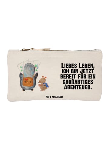 Mr. & Mrs. Panda Mäppchen Pinguin & Maus Wanderer mit Spruch in Weiß