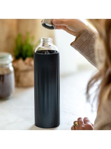 like. by Villeroy & Boch Glas-Trinkflasche To Go & To Stay 1 Liter schwarz in schwarz