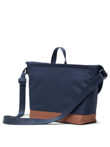 Herschel Cove Messenger - Umhängetasche S 24.5 cm (grid-black) in navy/saddle brown