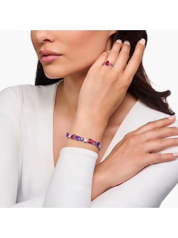 Thomas Sabo Tennisarmband Mit Bunten Steinen In Drei Schliffarten in silber, bunt
