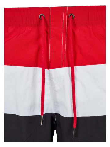 Urban Classics Badeshorts in blk/firered/wht