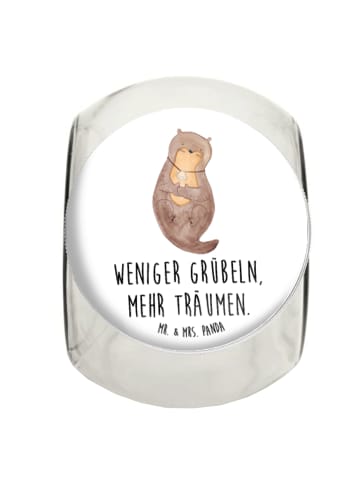 Mr. & Mrs. Panda Vorratsglas Otter Muschel mit Spruch in Weiß