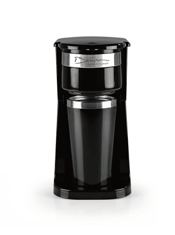 Barista Single-Kaffeemaschine 750W schwarz/silber mit To-Go Becher Transparent