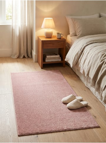 KADIMA DESIGN Teppich Kurzflor Waschbar Einfarbig MAIN Strapazierfähig OEKO-TEX in Rosa