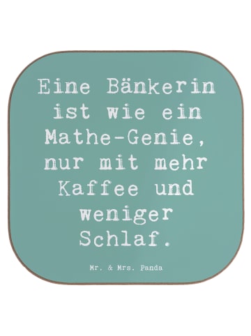 Mr. & Mrs. Panda Tischuntersetzer Spruch Bänkerin Genie mit Spruch in Meeresbrise