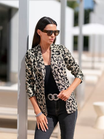 Heine Jacquardblazer in sand-schwarz-bedruckt